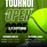 Green and White Modern Tennis Tournament Poster