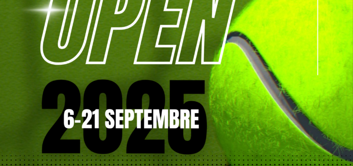 Green and White Modern Tennis Tournament Poster